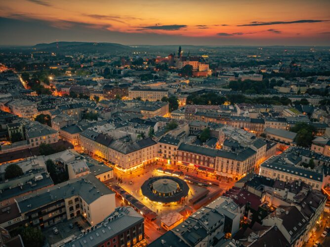2024.09.02 Kazimierz i Plac Nowy przy zachodzie słońca